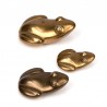 Set of 3 vintage brass figurines of a frog