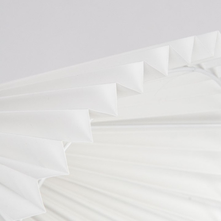 Messing kleurige vintage Deense schaarlamp met plissé kap