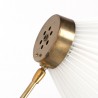 Brass colored vintage Danish concertina lamp with pleated shade
