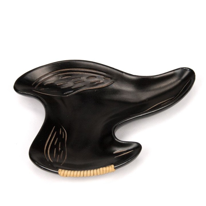 Black small vintage plate from the fifties Denmark