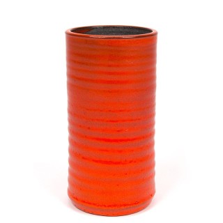 Orange vintage cylinder vase by Jaap Ravelli