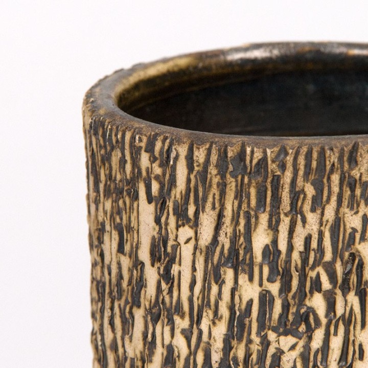 Aardewerken vintage vaas uit de jaren zestig