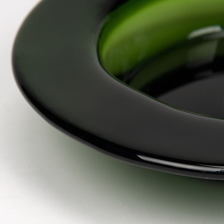 Michael Bang small vintage green glass Ikebana bowl