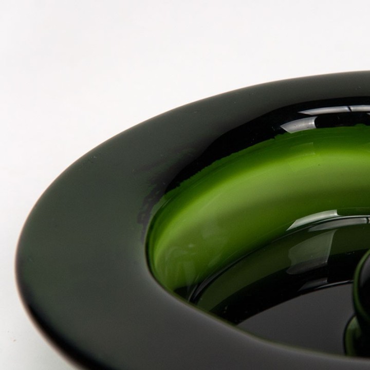 Michael Bang small vintage green glass Ikebana bowl