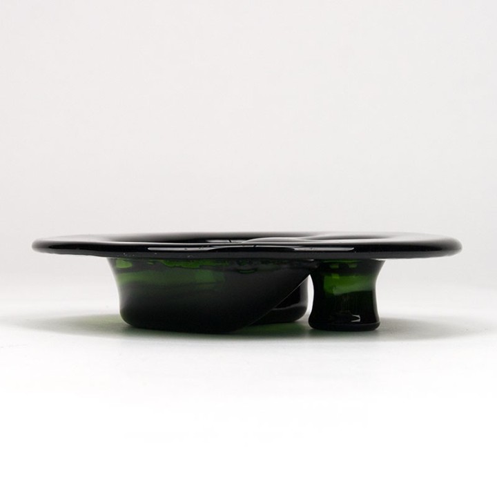 Michael Bang small vintage green glass Ikebana bowl