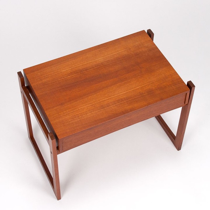 Mid-Century teak Danish vintage design side table with drawer