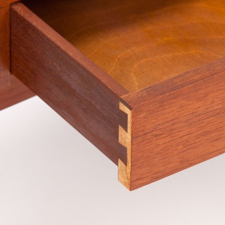 Mid-Century teak Danish vintage design side table with drawer