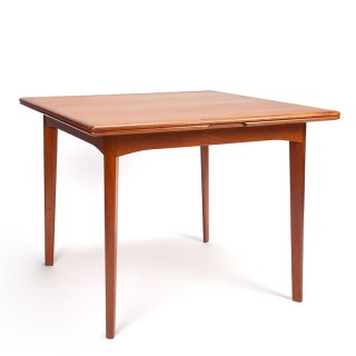 Mid-Century vierkant model uitschuifbare Deense design eettafel