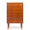 Mid-Century teak Danish chest of drawers, narrow model