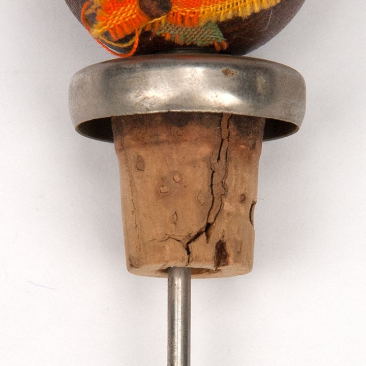 Teak Danish vintage bottle stopper as an old lady