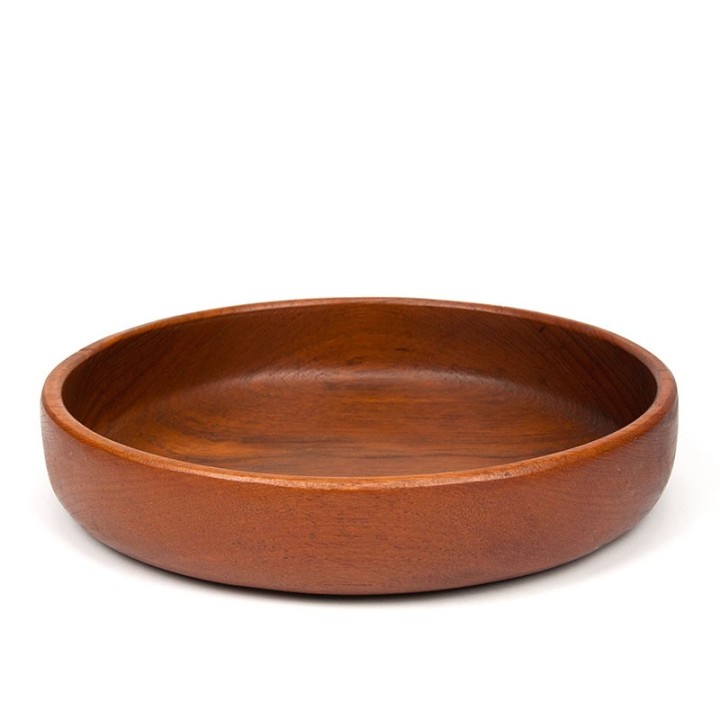 Low model vintage serving bowl in teak