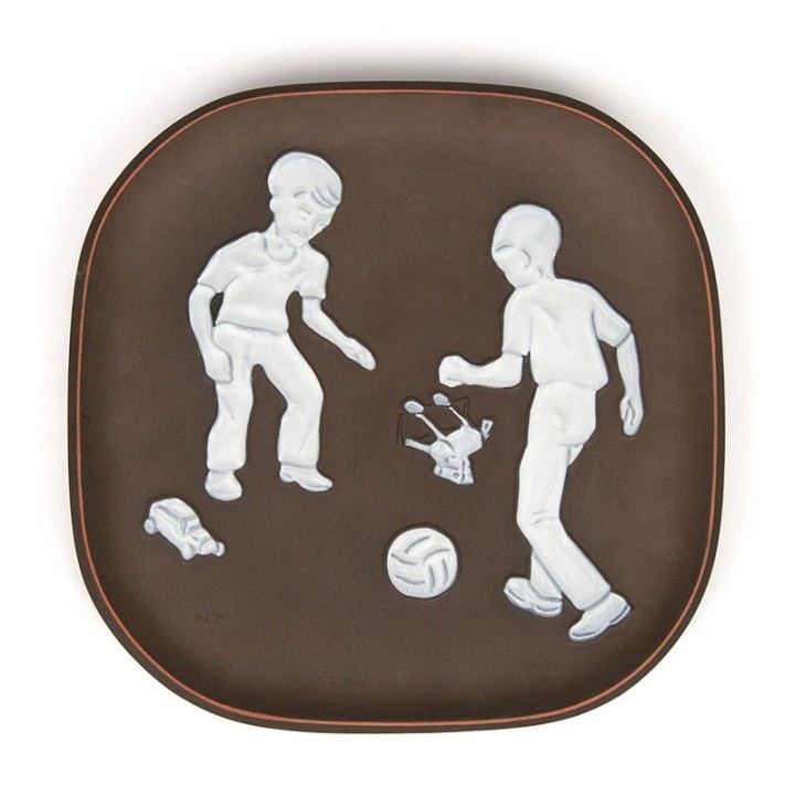 Knabstrup vintage wall sign with playing children