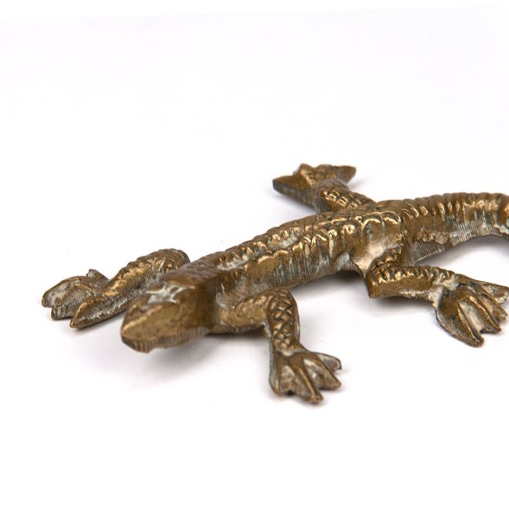 Small brass vintage figurine of a salamander