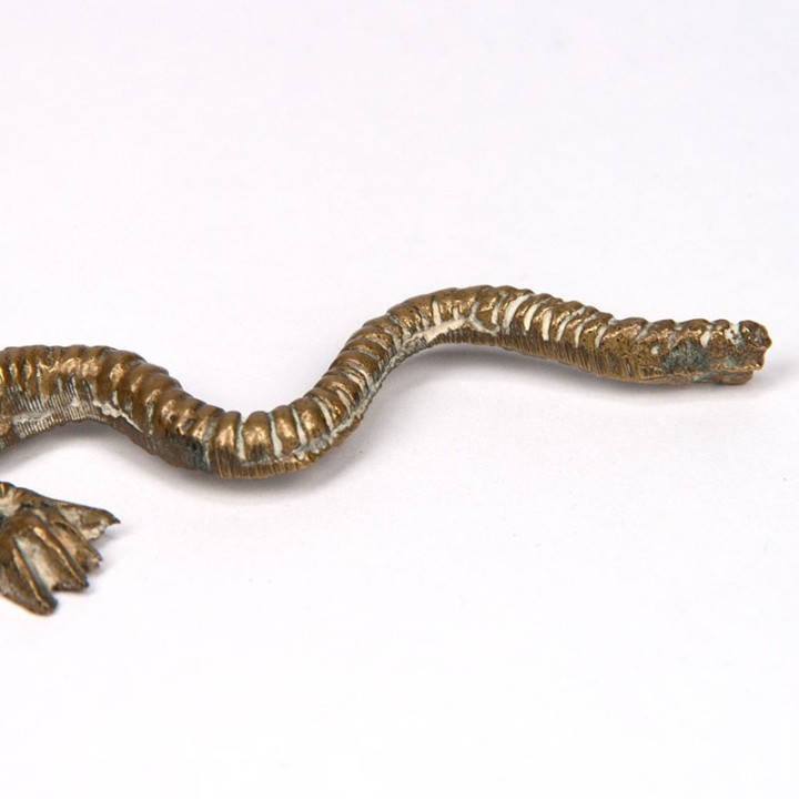 Small brass vintage figurine of a salamander