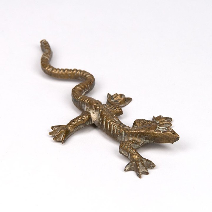 Small brass vintage figurine of a salamander