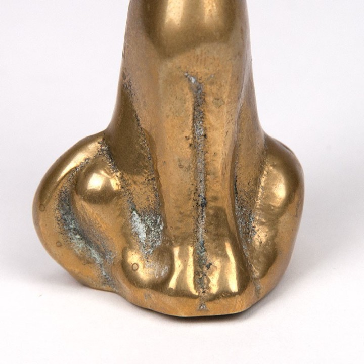 Small vintage brass cat figurine