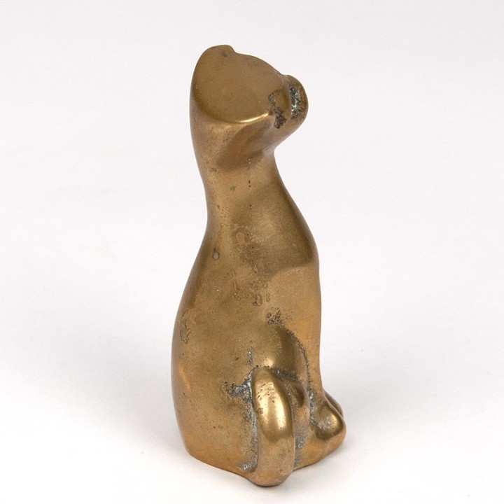 Small vintage brass cat figurine