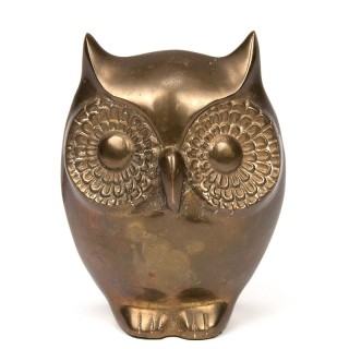 Large model vintage statue of an owl marked Regina