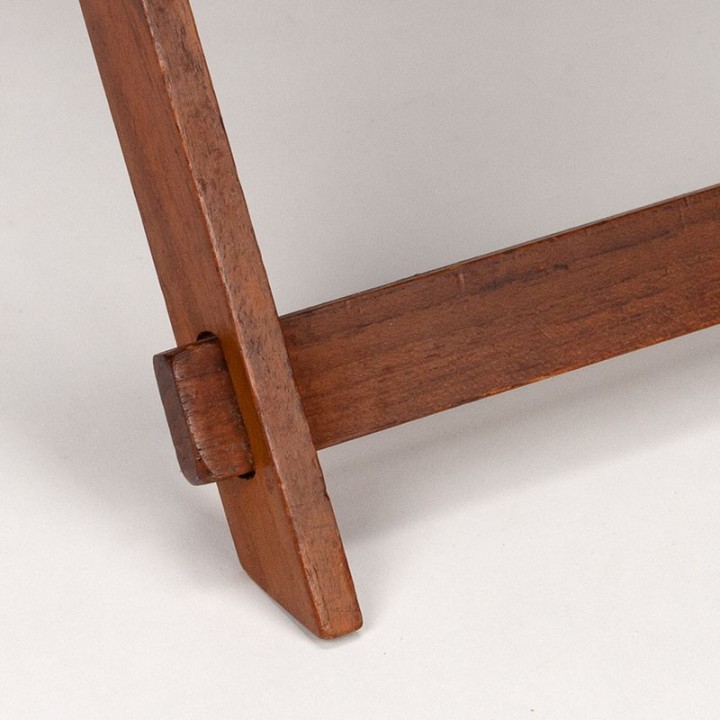 Danish vintage newspaper rack in suede and teak