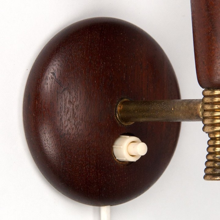 Teak set of 2 Danish vintage wall lamps