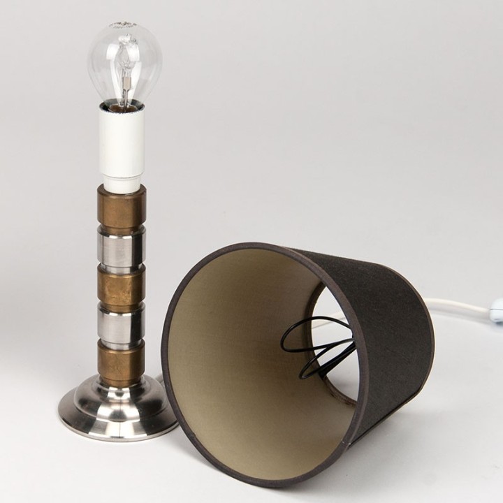 Set of Mid-Century vintage table lamps in brass and metal