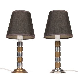 Set of Mid-Century vintage table lamps in brass and metal