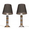 Set of Mid-Century vintage table lamps in brass and metal