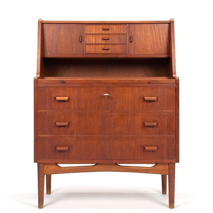Secretaire meubel vintage Deens model in teak