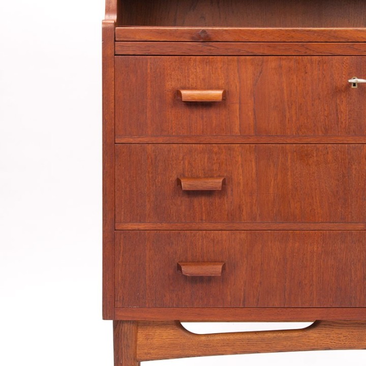 Secretaire meubel vintage Deens model in teak