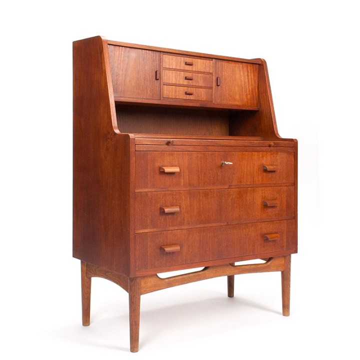 Secretaire meubel vintage Deens model in teak