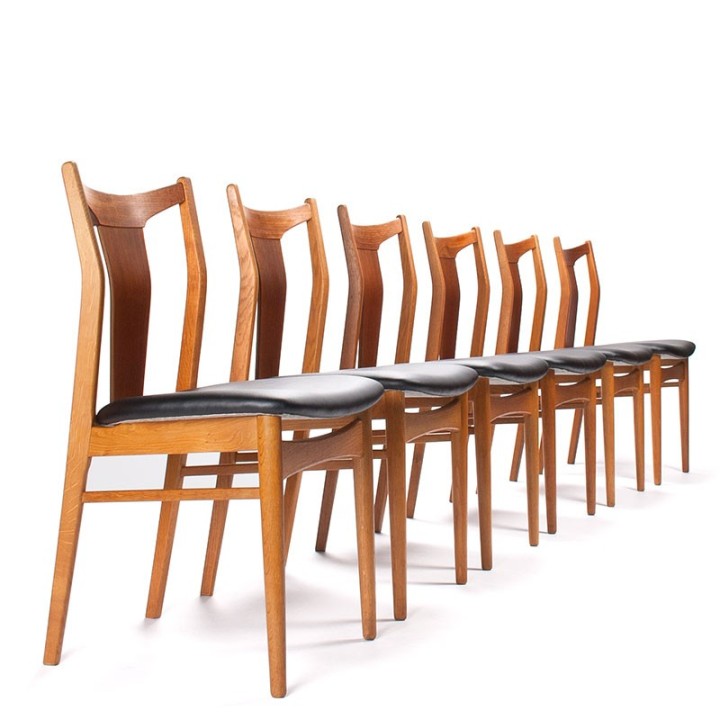 Set van 6 Deense vintage eettafel stoelen van Luno Møbler Aarhus