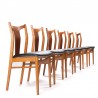 Set van 6 Deense vintage eettafel stoelen van Luno Møbler Aarhus