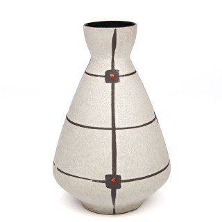 West-Germany vintage vaas met rood detail