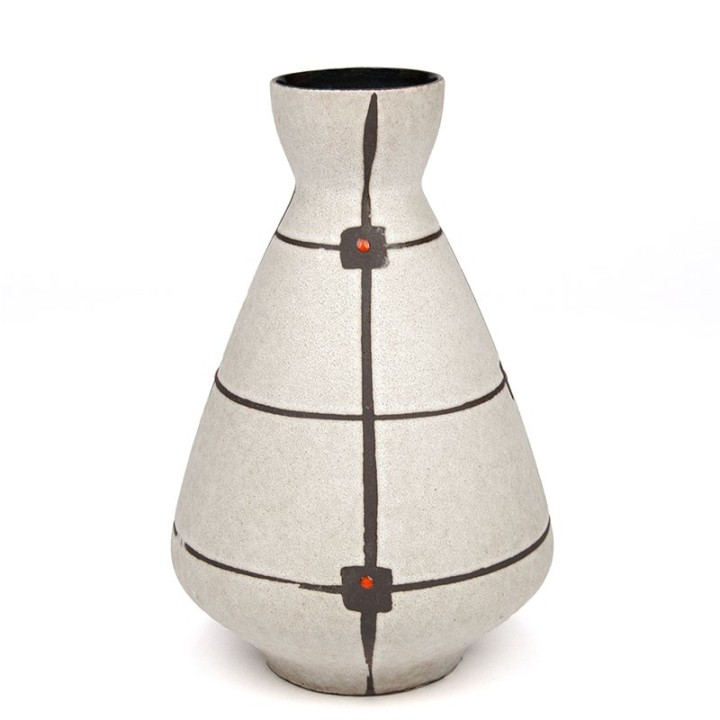 West-Germany vintage vaas met rood detail