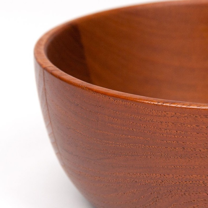 Danish teak vintage serving bowl round