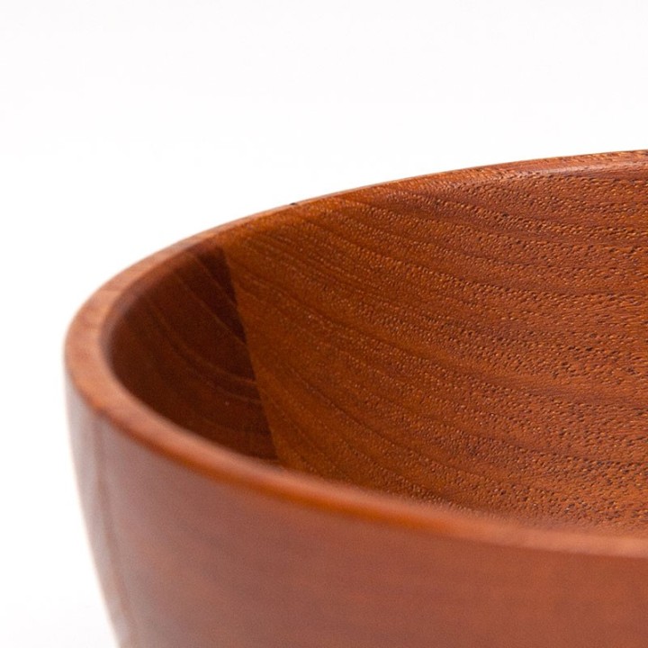 Danish teak vintage serving bowl round