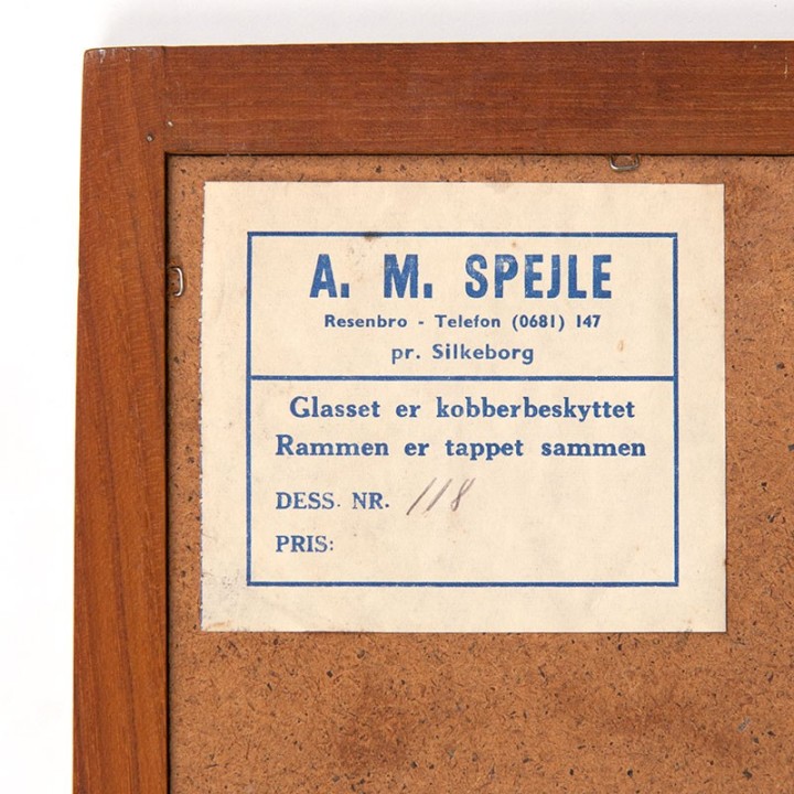 Danish vintage mirror small model from A.M. Spejle