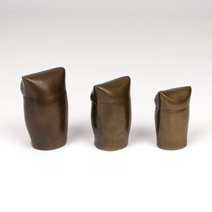 Brass owl figurines vintage sixties