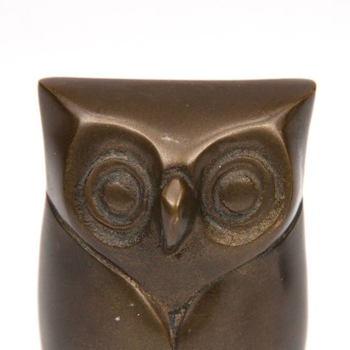 Brass owl figurines vintage sixties