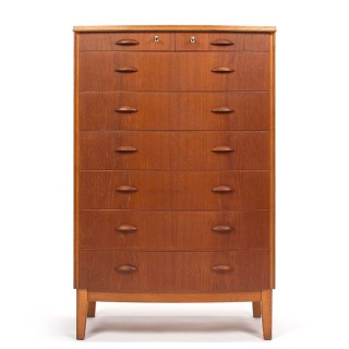 Groot model vintage Deense ladekast met 8 lades