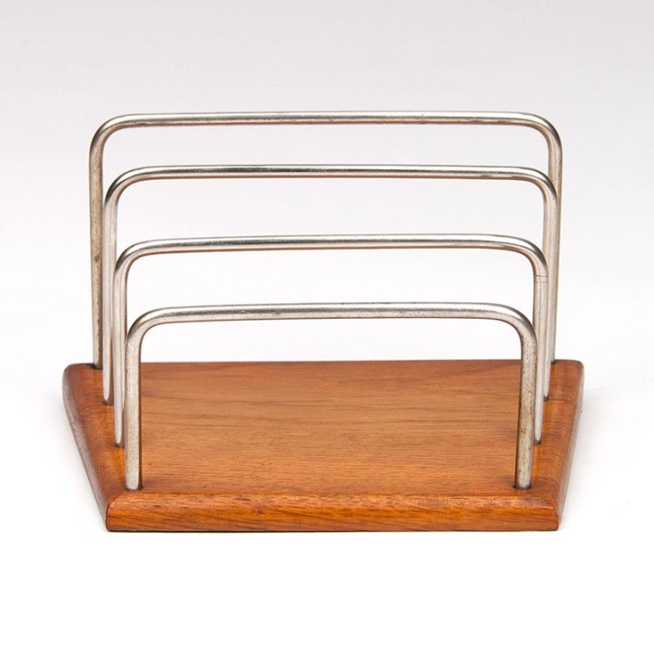 Vintage Danish Mid-Century Oak Letter Holder