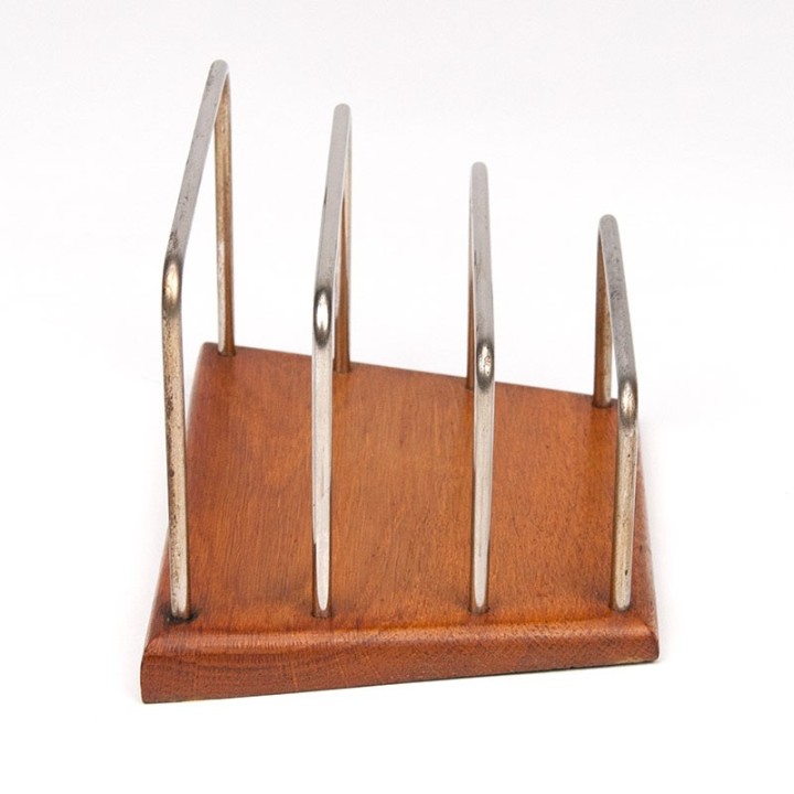 Vintage Deense Mid-Century eiken briefhouder