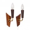 Set of Mid-Century rosewood wall lamps by Laoni-Belysning