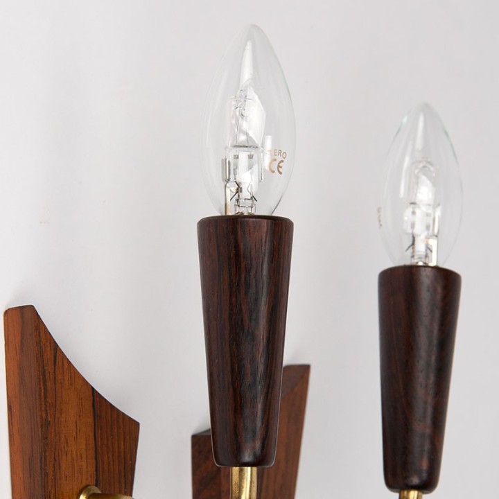 Set Mid-Century palissander wandlampen van Laoni-Belysning