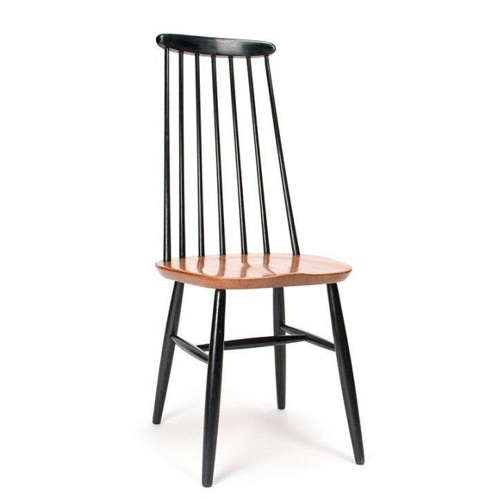 Vintage Mid-century high back slatted chair