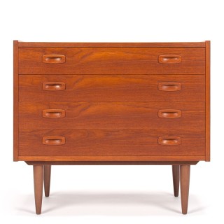 Mid-Century Deense ladekast in teak vintage model met 4 lades
