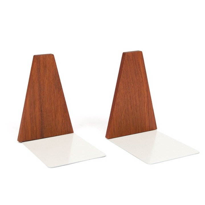 Deense Mid-Century set van 2 vintage boekensteunen