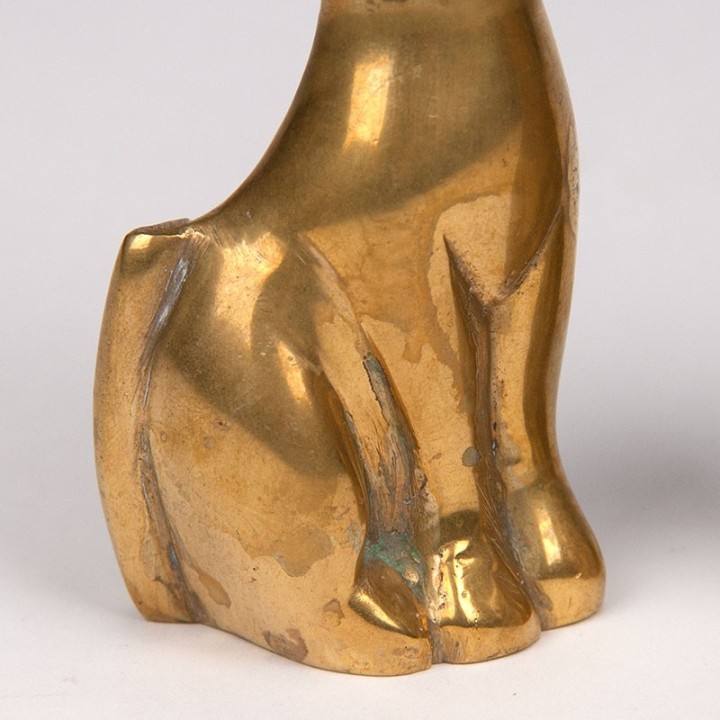 Set of vintage brass figurines of 2 cats