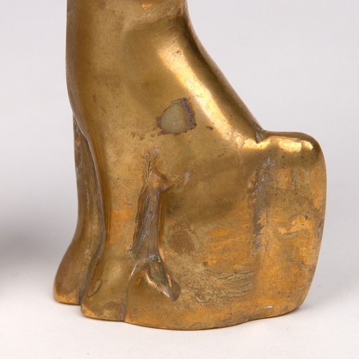 Set of vintage brass figurines of 2 cats