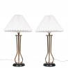 Set of Mid-Century vintage table lamps with brass details